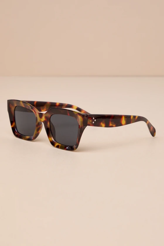 Chic Possibilities Brown Tortoise Square Sunglasses